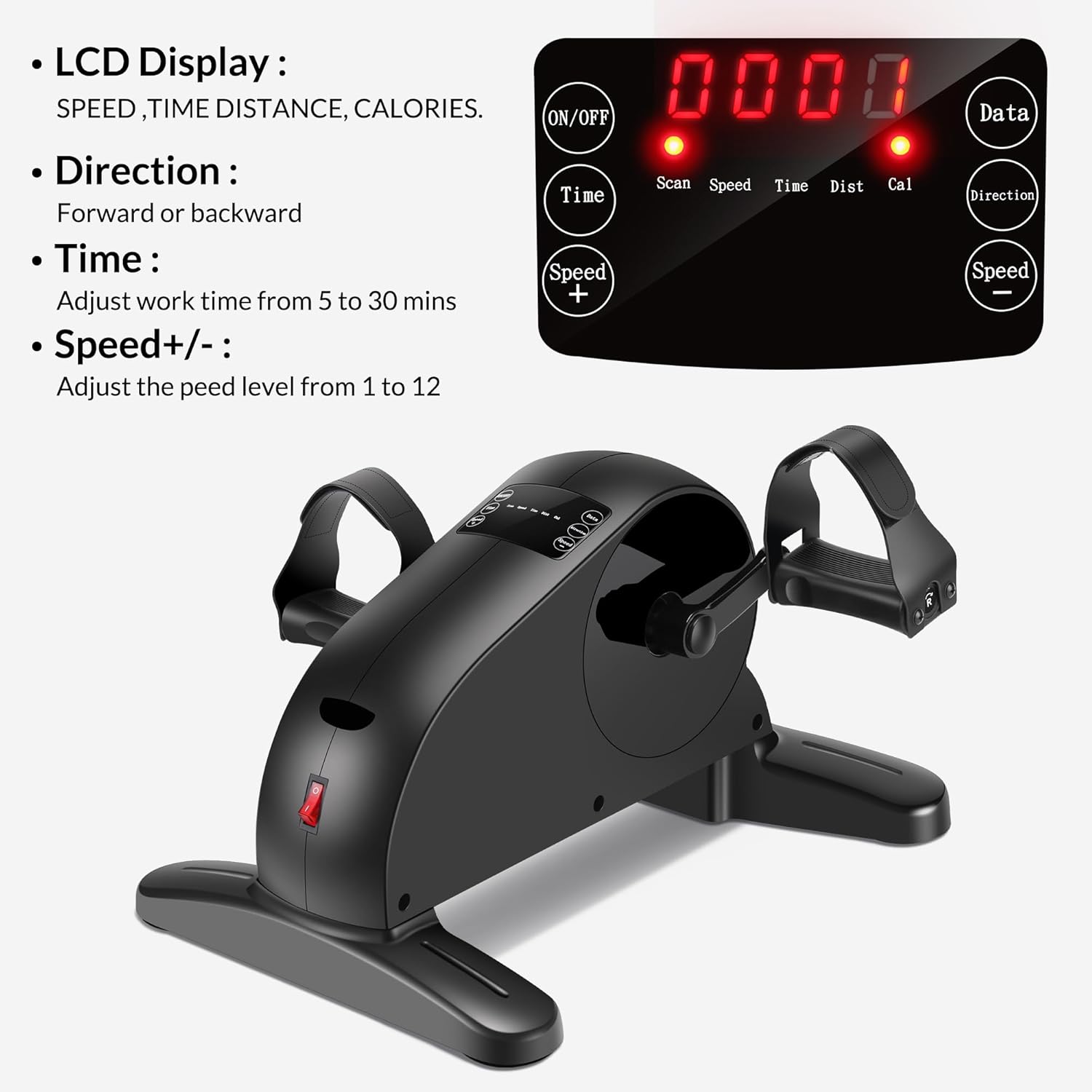 Electric Pedal Exercicser mini Motorized Exercise Bike for Leg and Arm Low Impact Exercise - Image 5