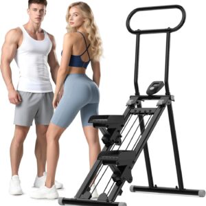 Stair Stepper for Exercise at Home, Folding Stairmaster Machine for Cardio Fitness, Vertical Stair Climber with Adjustable Handlebar, Portable Steppers with 310lbs Loading Capacity