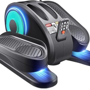 ESL Under Desk Elliptical – Portable Leg Exerciser for Seniors, Compact Seated Elliptical with Remote Control, LCD Display Electric Elliptical Trainers
