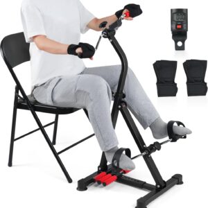 Adjustable Pedal Exerciser Bike for Seniors – Hand Arm Leg and Knee Therapy, Stroke Recovery, Portable Fitness Equipment for Total Body Workout – Great Gift for Elderly Rehab