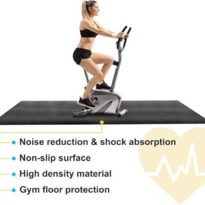 ZENY Exercise Equipment Mat 96”x38”, Exercise Bike, Elliptical, Treadmill Mat, Bike Trainer Pad for Gym Equipment Floor Protector, 6mm Thick