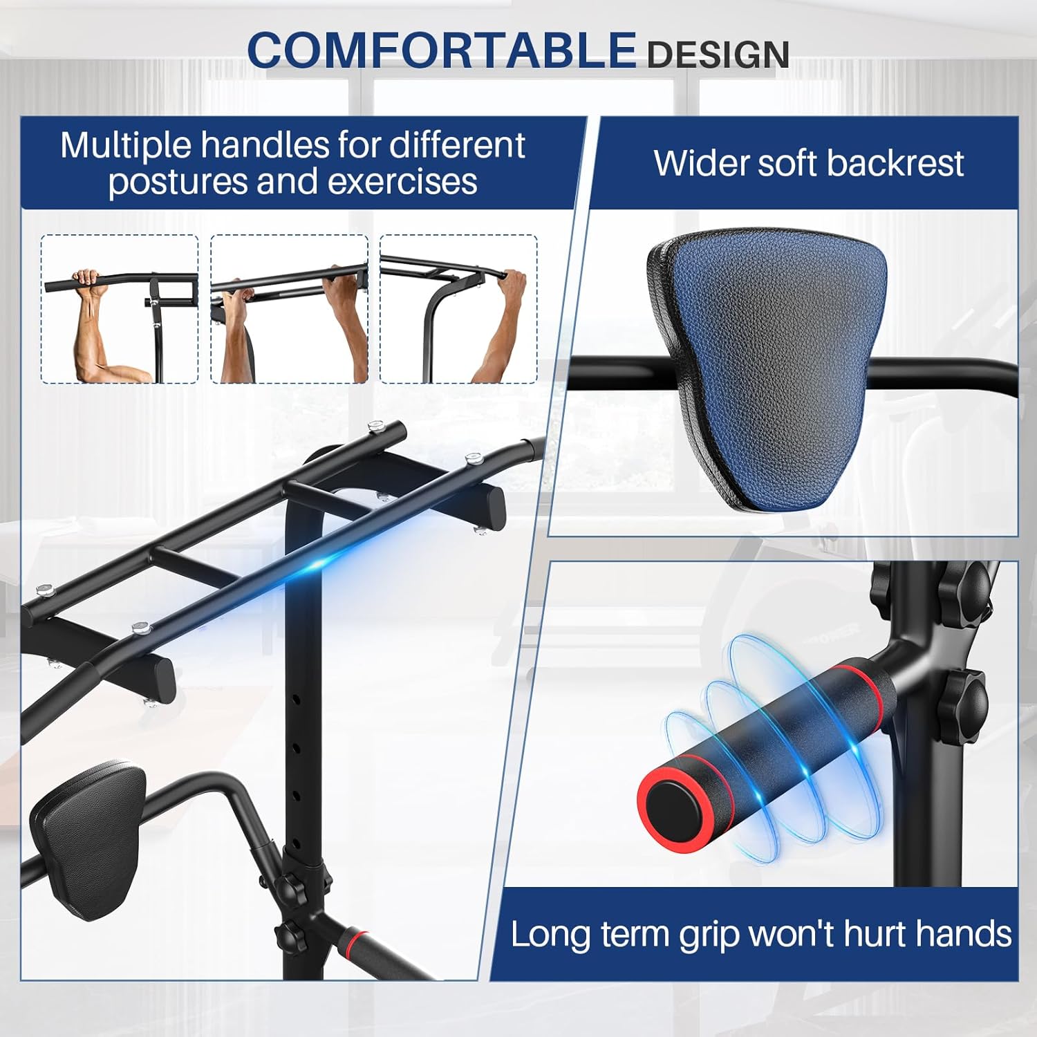 BangTong&Li Power Tower, Pull Up Bar Dip Station/Stand for Home Gym Strength Training Workout Equipment - Image 4