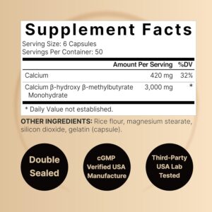 NatureBell HMB 3,000 mg Per Serving | 300 Capsules, 3X Triple Strength HMB Beta-Hydroxy Beta-Methylbutyrate Supplement – Lean Muscle Mass & Recovery Support – Non-GMO