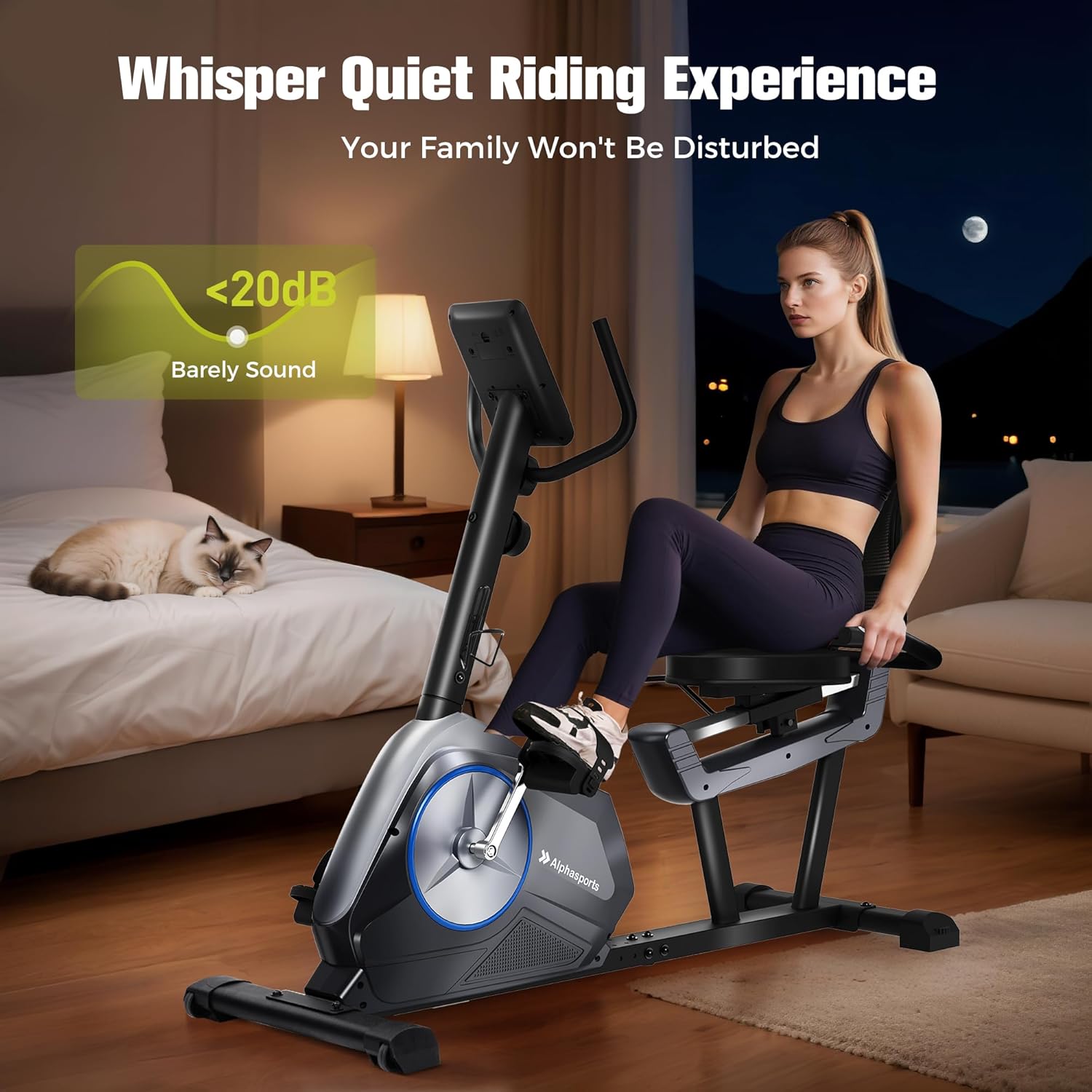 Recumbent Exercise Bike for Adult and Seniors,LUXECYCLES Stationary Bike,400 lbs Capacity,16-level Magnetic Resistance and Comfortable Adjust Seat - Image 8