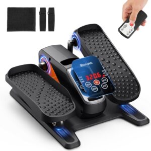 Elliptical Exercise Machine, Under Desk Ellipse Leg Exerciser for Home Office, Quiet Electric Seated Pedal Elliptical for Seniors with 12 Adjustable Speeds, Remoter, Footstraps