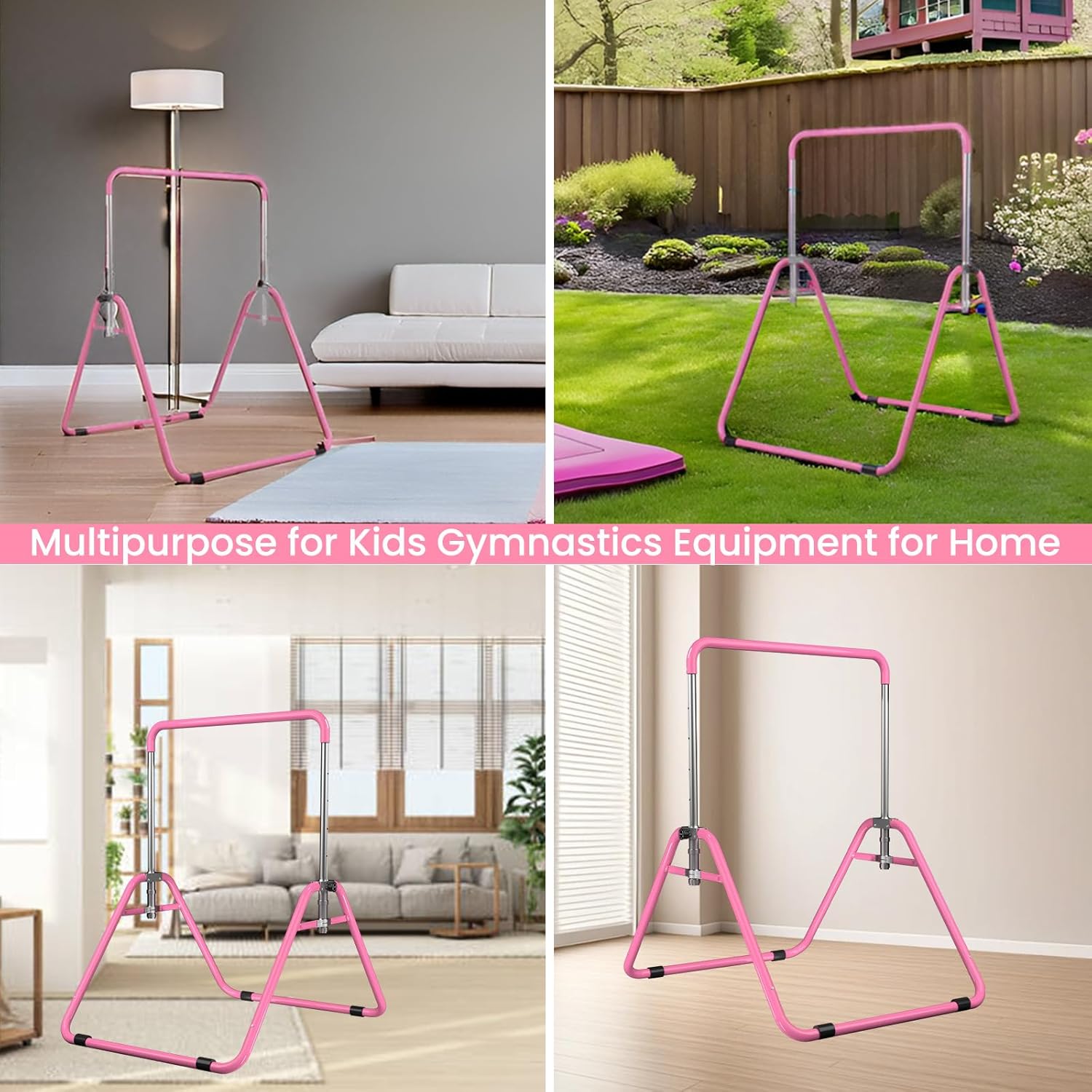 Kids Gymnastics Bar Gymnastic Equipment for Home Adjustable Height Gymnastic Training Bar Gymnastic Stuff for 3-7 Years Old Girls - Image 4