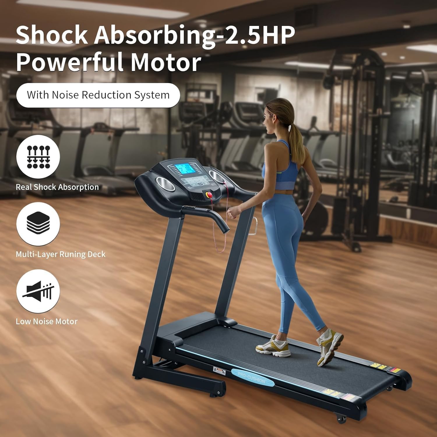 Treadmills for Home Treadmill with 0-12% Auto Incline Folding Treadmill with Incline 15 Pre-Set Training Programs Large LCD Display Running Machine Walking Jogging Running for Office Workout - Image 3