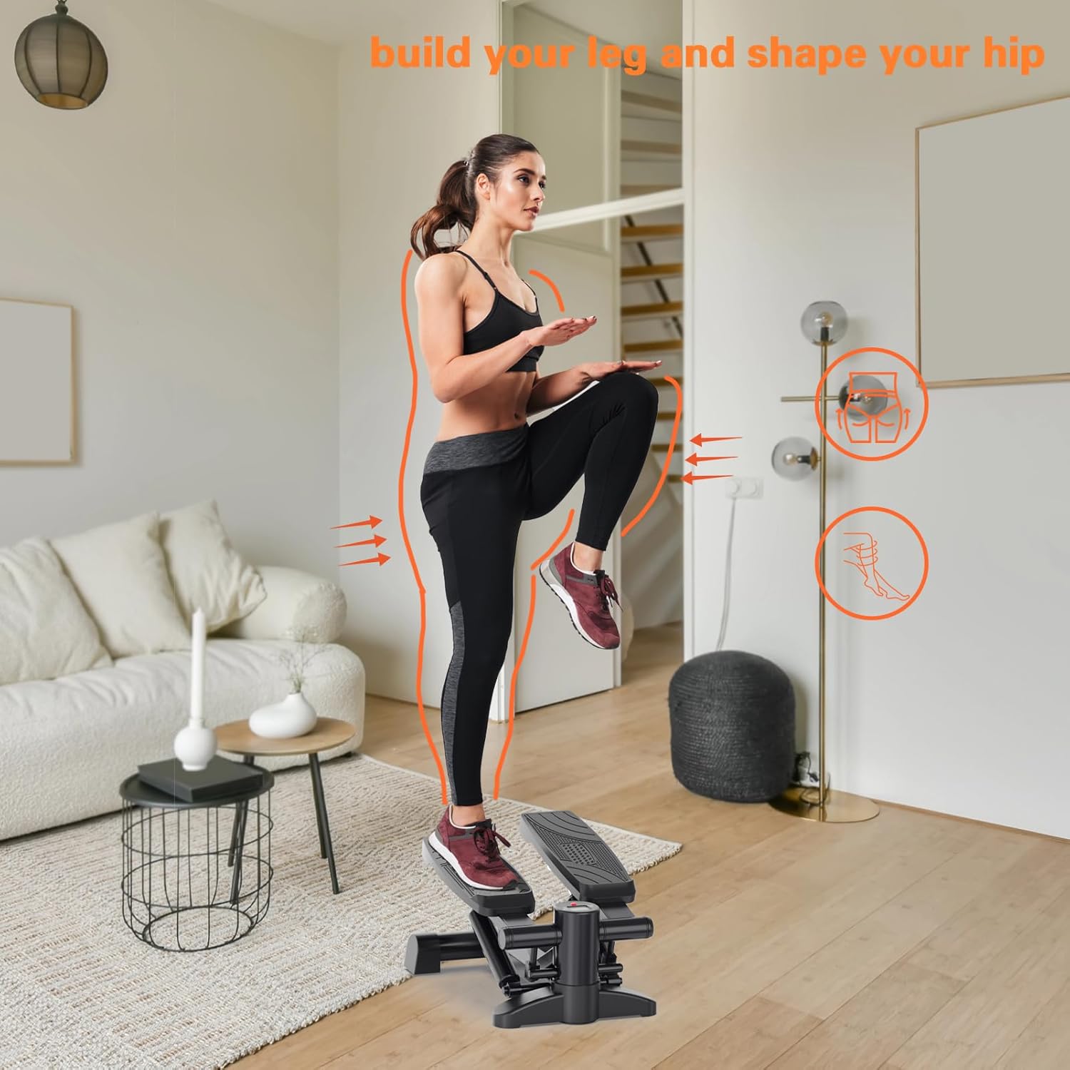 Mini Stepper Exercise Machine Under Desk, Stepper Machine 300LB Weight Limit,Mini at Home Stair Stepper No Nise,2 MM Thickness Steel Step Machine for Exercise at Home Hydraulic - Image 5