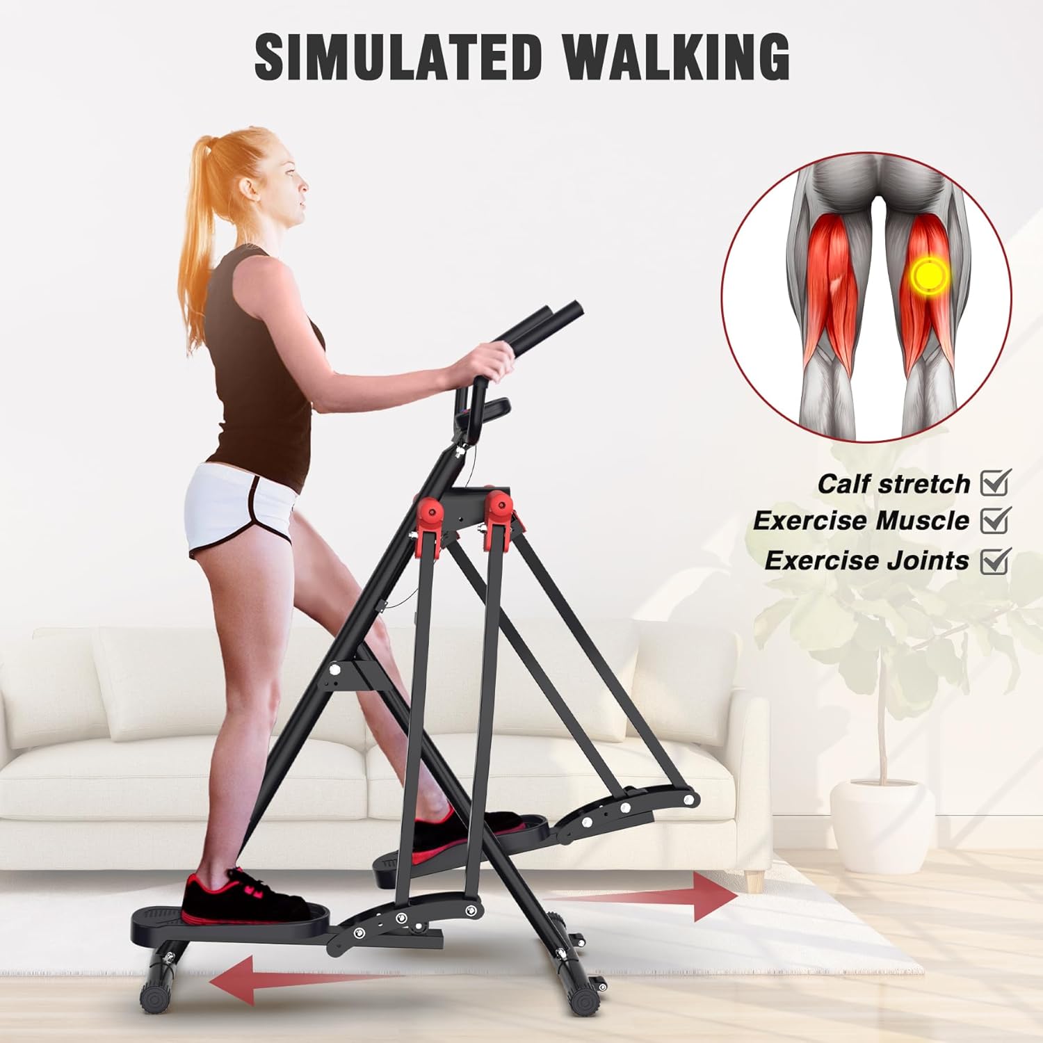 Air Walk Elliptical Glider Machine,Ellipse Home Cross-Training Arm/Leg Cardio Workout Machine for Senior & Adult,Side Sway Action 360 Motion Full-Body Exerciser for Home Gym - Image 3