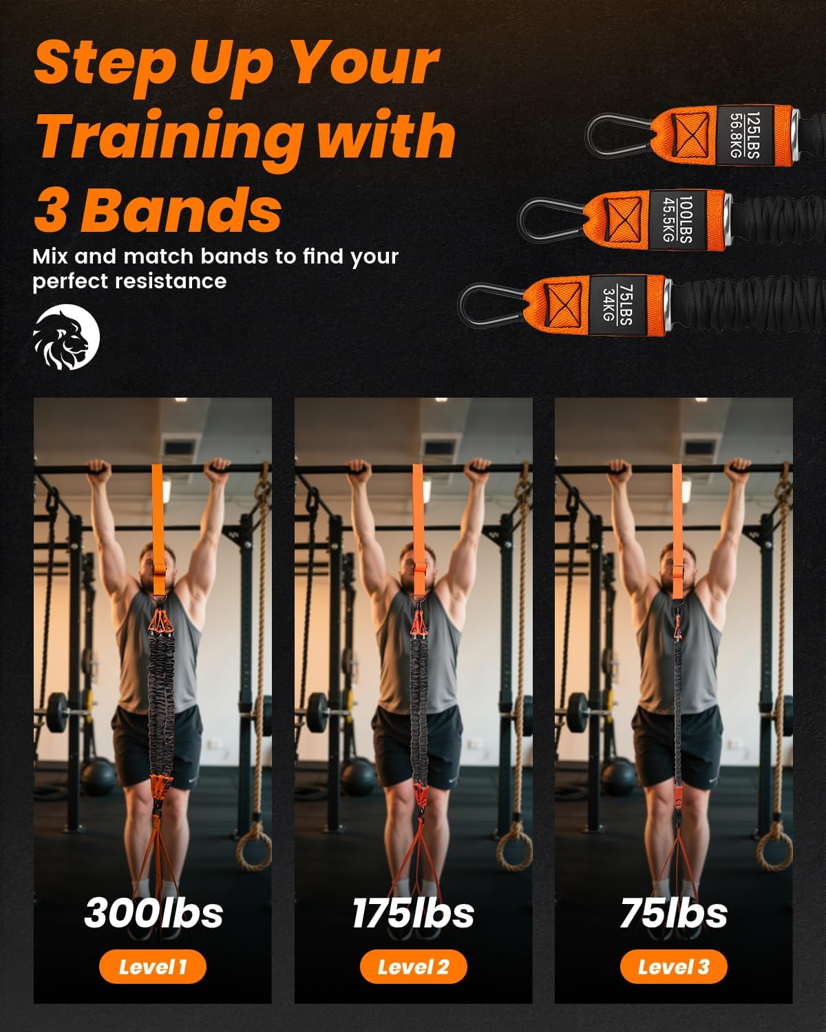 Pull Up Assistance Bands, Adjustable Heavy Duty Resistance Band for Pull Up Bar, Pull Up Assist Bands with Feet Rest for Strength Training, Home Fitness Workout Equipment, Height Adjustable - Image 6