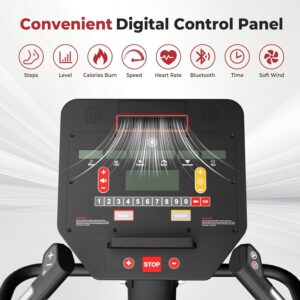 GMWD Stair Stepper Machine, Commercial Grade Stair Climber with Bluetooth, Stair Machine for Cardio, 15 Resistance Levels, 24-164 Steps/Min, Exercise Machine with LED Display for Home