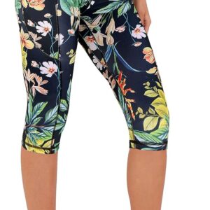 ODODOS Women’s High Waisted Yoga Capris with Pockets, Tummy Control Non See Through Workout Athletic Running Capri Leggings