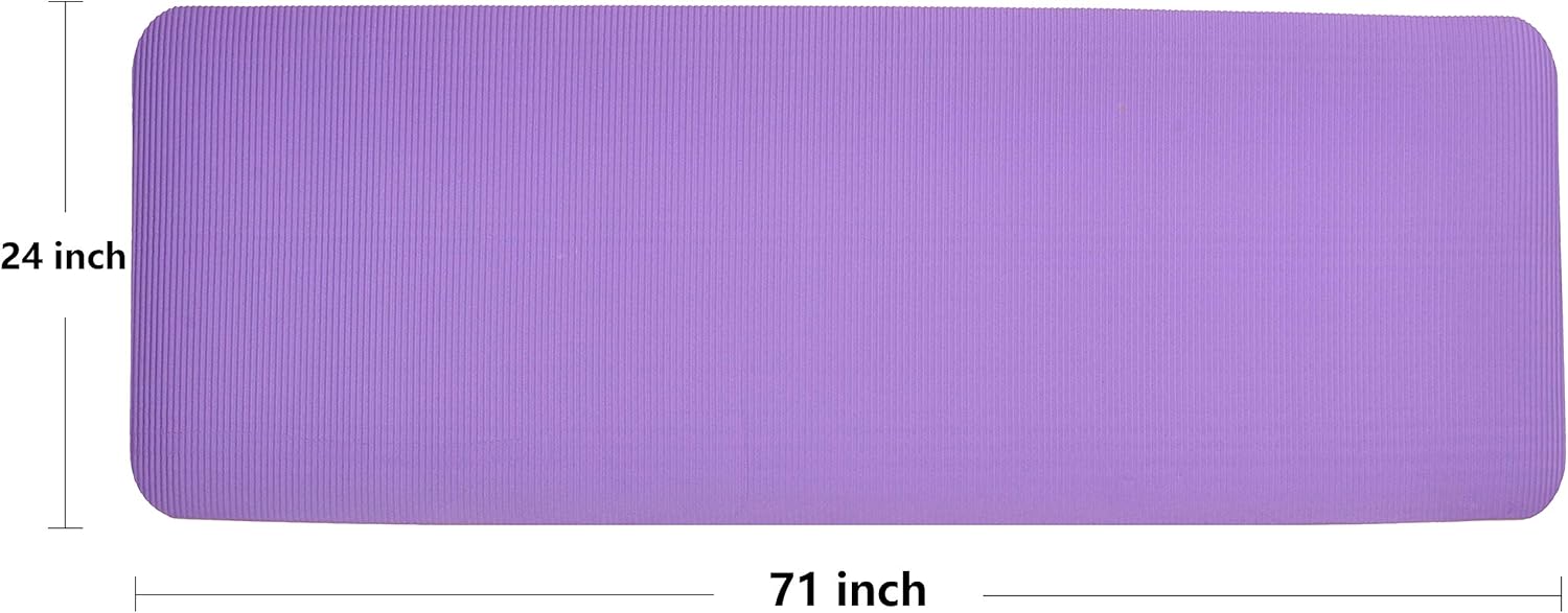All Purpose 1/2-Inch Extra Thick High Density Anti-Tear Exercise Yoga Mat and Knee Pad with Carrying Strap, Multiple Colors - Image 5