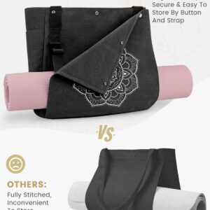 Gonex Yoga Mat Bag, Yoga Gym Bag Tote Bag with Multi Pockets For Women Men, Canvas Yoga Mat Carrier Take in Out Mat Easily For Pilates Travel Workout Office
