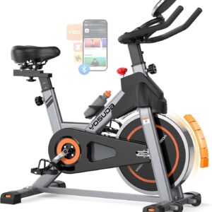 YOSUDA Exercise Bike, Brake Pad Stationary Bike for Home with Exclusive App, Magnetic Indoor Cycling Bike with 300 lb Weight Capacity, Low Noise, Tablet Holder and Fitness Courses for Weight Loss