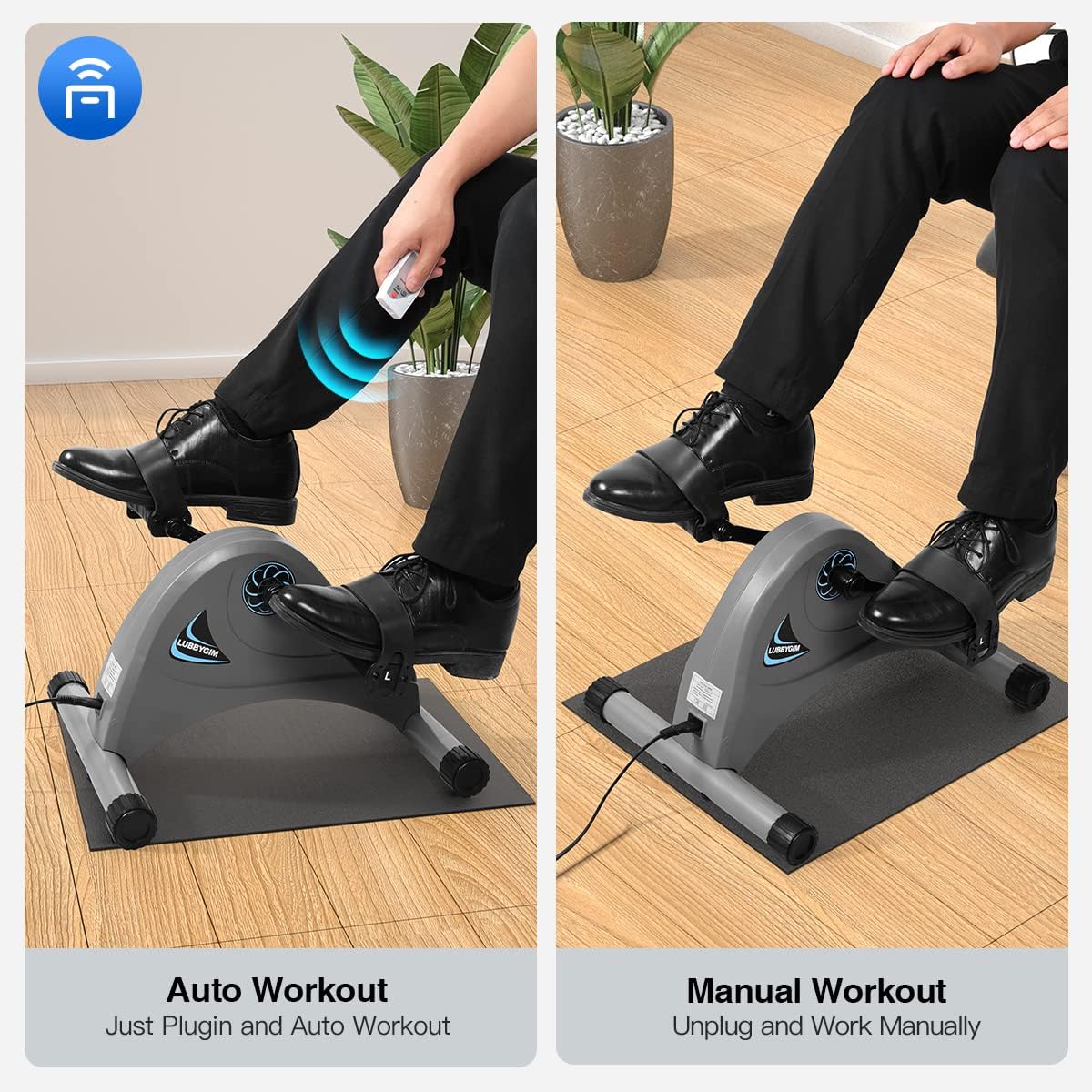 Motorized Mini Exercise Bike Pedal Exerciser for Seniors Rehab Training, LUBBYGIM Electric Under Desk Bike Pedal Exerciser for Arm/Leg Fitness & Physical Therapy, 6 Levels Speed Adjustment - Image 3