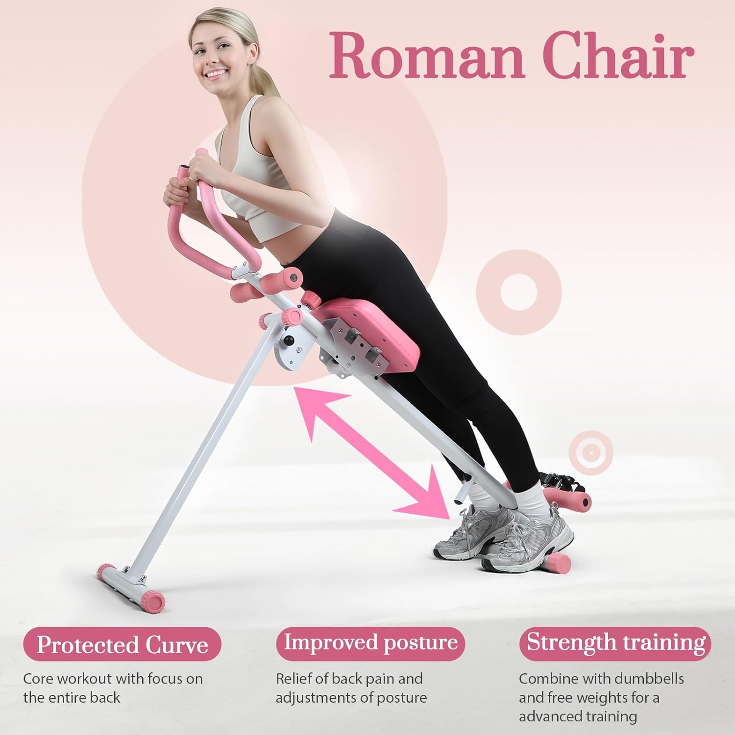 Ab Workout Equipment, Adjustable Ab Trainer Full Body Workout Exercise Fitness Equipment Ab Machine for Home Gym, Foldable Waist Trainer Suitable for Beginner - Image 4