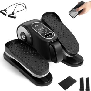 Under Desk Elliptical Machine, Ellipse Leg Exerciser As Seen On TV with Remote, 12 Speed Levels for Whole Family, Forward & Reverse Direction, Auto & Manual Mode, Quiet Portable Machine, Home & Office