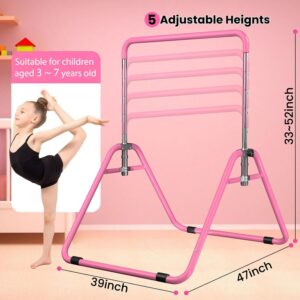 Kids Gymnastics Bar Gymnastic Equipment for Home Adjustable Height Gymnastic Training Bar Gymnastic Stuff for 3-7 Years Old Girls