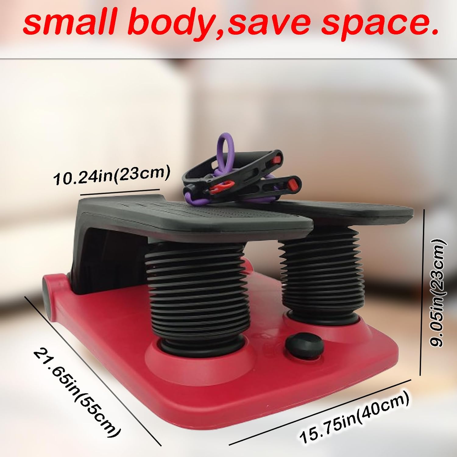INTBUYING Mini Twist Stepper for Exercise Workout at Home with Resistance Bands Quiet Step Machine Portable with LCD Monitor and Non-Slip Pedals for Gym Home - Image 7