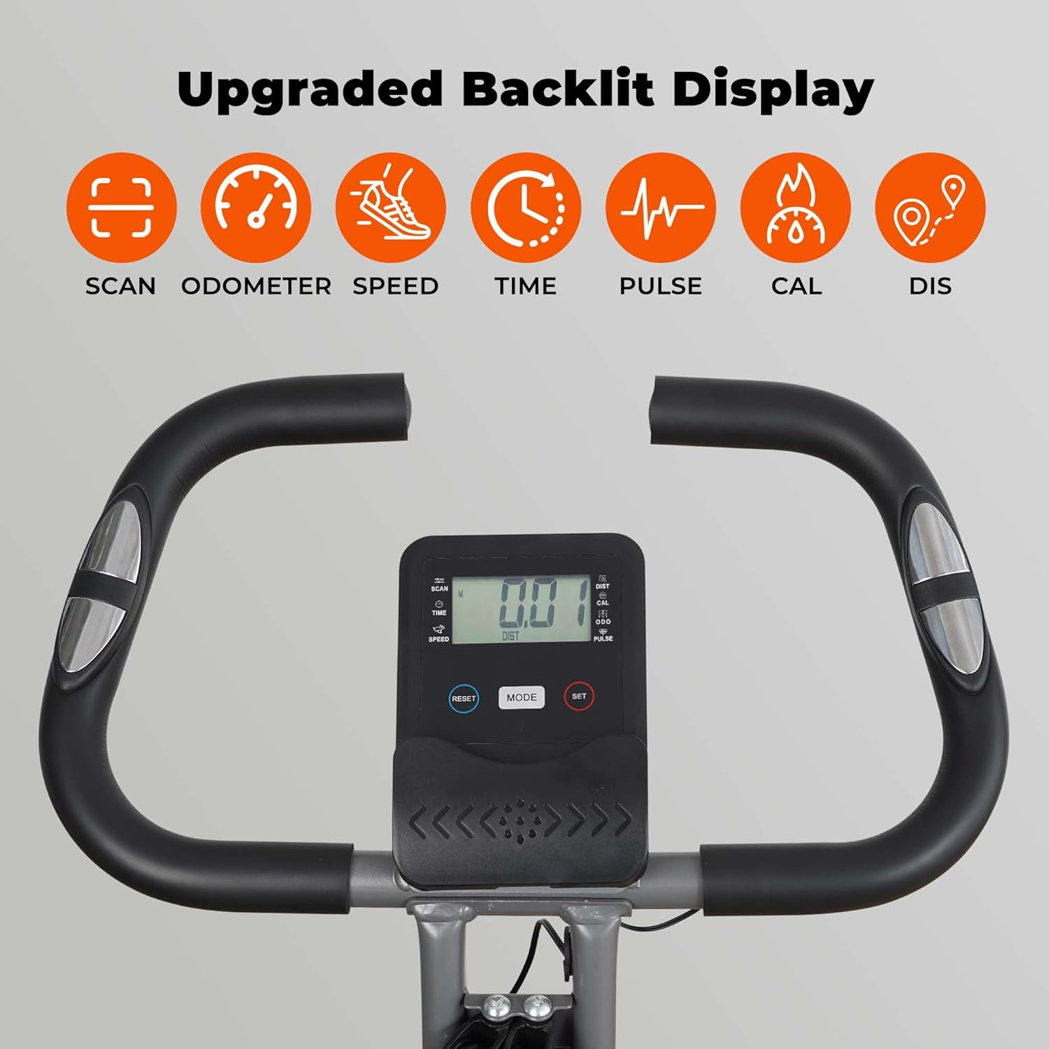 Exercise Bike Stationary Bike for Home Folding Exercise Bike with Arm Resistance Bands &Pulse Sensor LCD Monitor Recumbent Exercise Bikes for Home Workout - Image 3