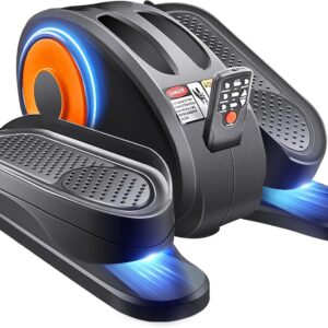 ESL Under Desk Elliptical – Portable Leg Exerciser for Seniors, Compact Seated Elliptical with Remote Control, LCD Display Electric Elliptical Trainers