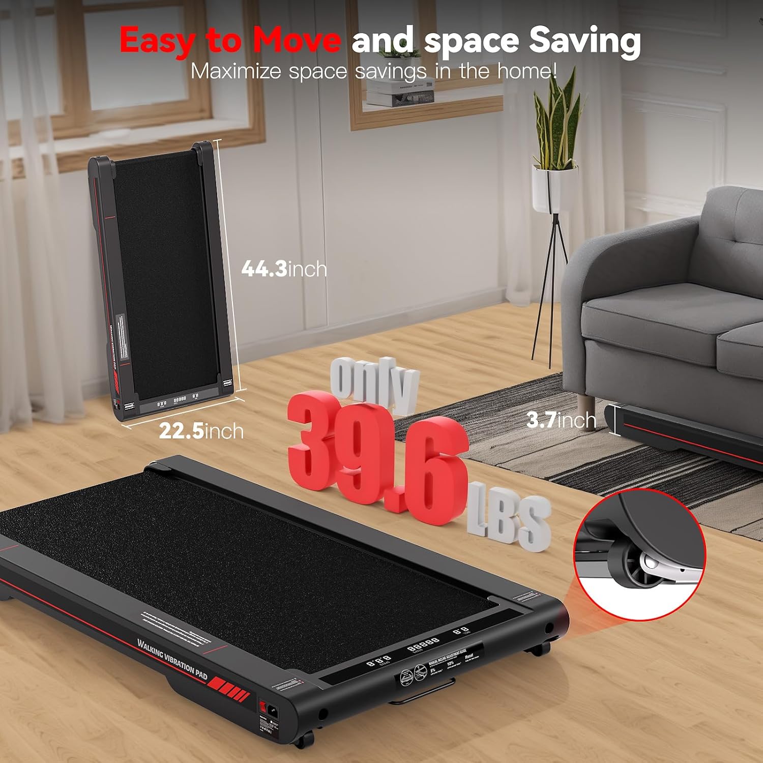 Sperax Walking Vibration Pad,Under Desk Treadmills for Home,4 in 1 Vibration Plate Exercise Machine,Portable Walking Pad with APP,350 Lb Capacity Multifunctional Treadmill Pro Max - Image 9