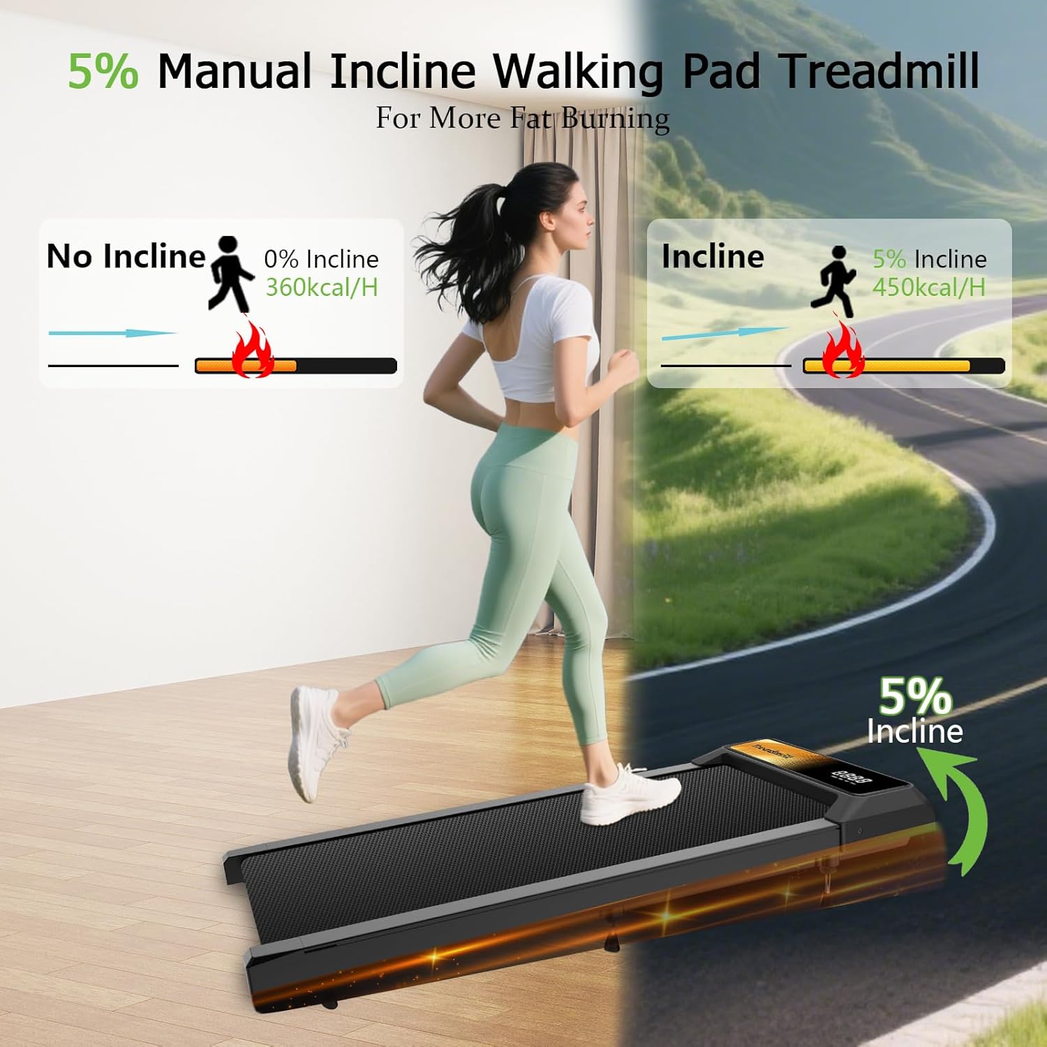 Walking Pad Treadmill is Perfect for Your Home or Office Compact Design, Portable & Remote Control and App Data Link - Image 2