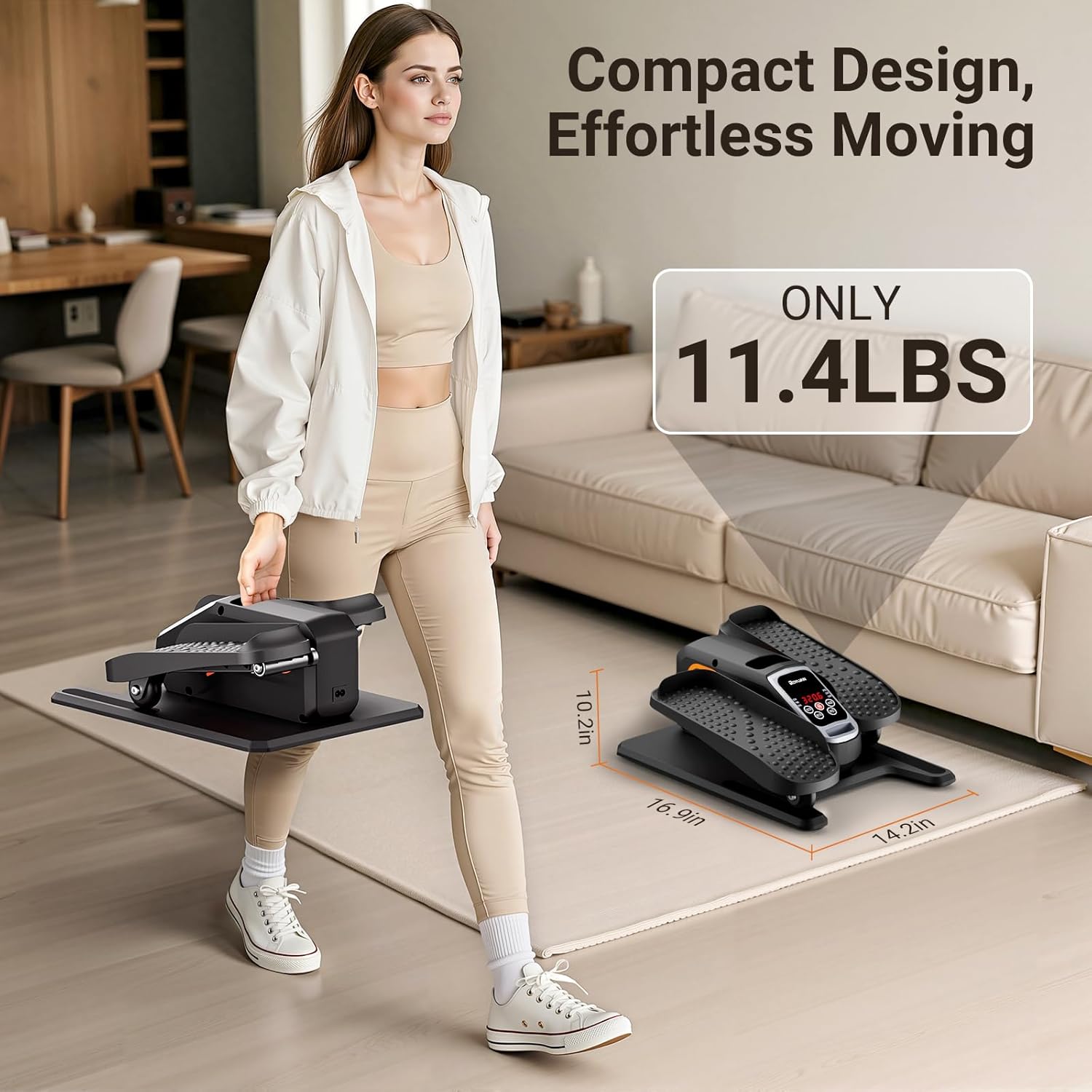 Elliptical Exercise Machine, Under Desk Ellipse Leg Exerciser for Home Office, Quiet Electric Seated Pedal Elliptical for Seniors with 12 Adjustable Speeds, Remoter, Footstraps - Image 6