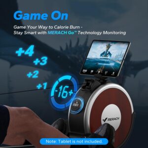 Rowing Machine& seat cusshion, Magnetic Rower Machine with Dual Slide Rail, 16 Levels of Electromagnetic Resistance, Max 350lb Weight Capacity, Rowing Machines for Home Use