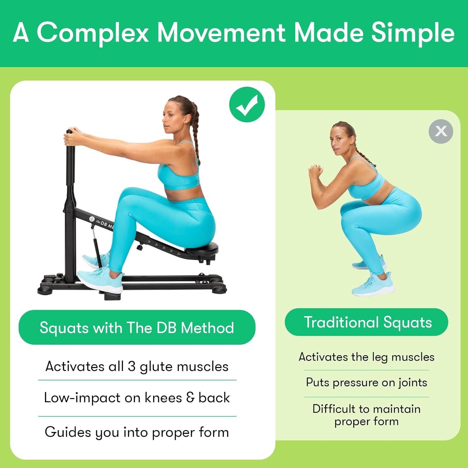 The DB Method Squat Machine, Workout Equipment for Home Gym, Exercise Leg and Glutes, Low Impact Lower Body Fitness Workouts, Training for Total-Body, Easy Setup, Foldable for Storage - Image 3
