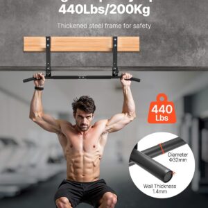 VEVOR Joist Mount Pull Up Bar, Ceiling Mounted Chin Up Bar for Home Gym, Multi-Grip Pull Ups, 42 in Width Multifunctional Training Station, Heavy Duty Steel Upper Body Workout Bars, 440 lbs Capacity