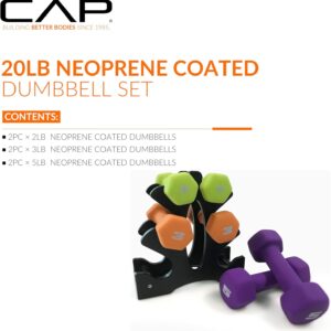 CAP Barbell Neoprene Dumbbell Weights Pairs & Sets | Multiple Colors