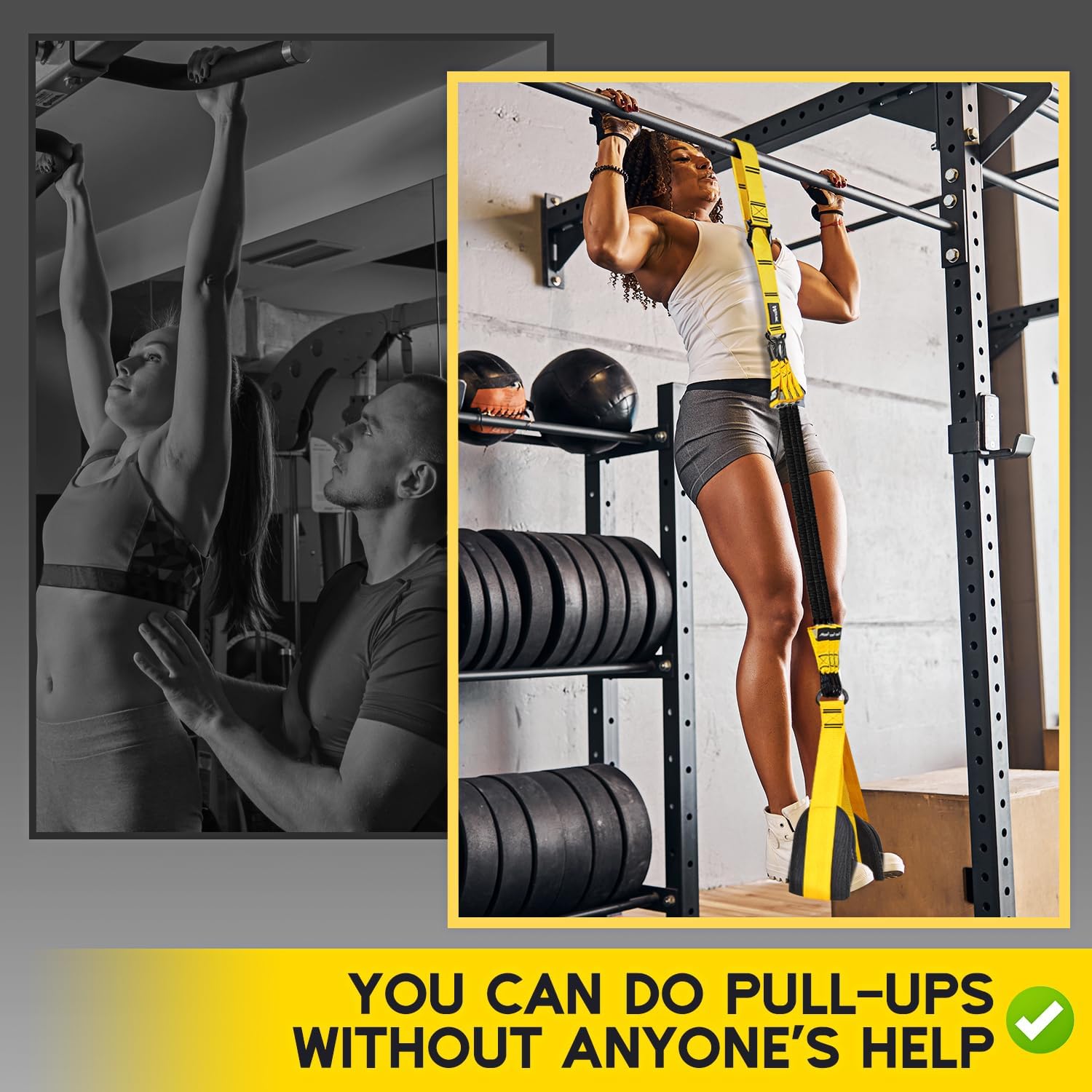 Pull Up Assistance Bands, Adjustable Heavy Duty Resistance Band for Pull Up, 3 Pull Up Bands, Comfortable Fabric Feet/Knee Rest, Assistance Bands for Pull-Up, Home Fitness, Body Stretching - Image 6