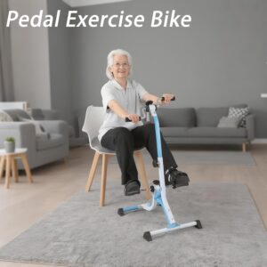 Pedal Exerciser Bike for Hands, Arms, Legs & Knees – Portable Foot Peddler Bike for Home Exercise, Mini Cycle with Adjustable Resistance-Suitable for Seniors