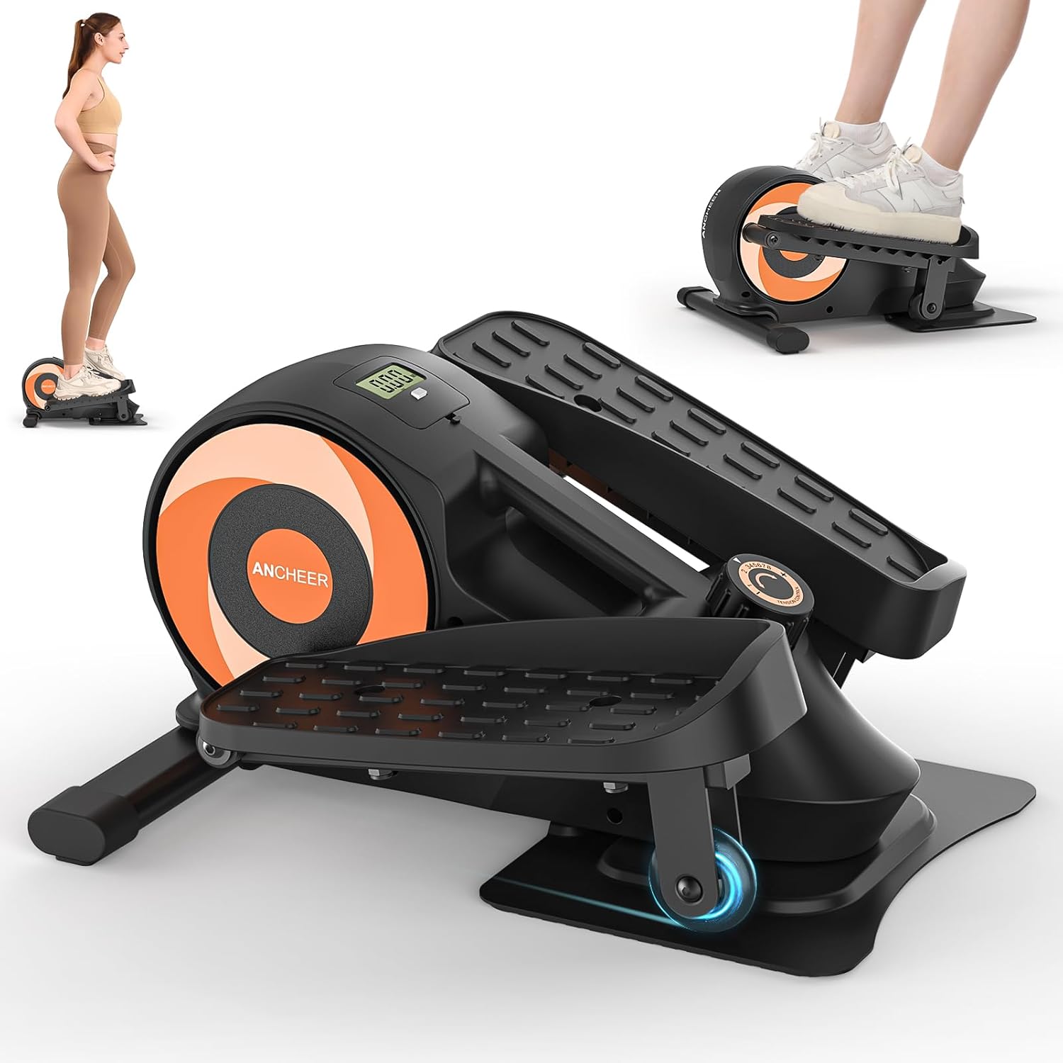 ANCHEER Under Desk Elliptical, Under Desk Bike Pedal Exerciser, Fully Assembled Leg Exerciser 2 in 1 Seated Standing Elliptical, Ultra-Quiet Mini Elliptical Machines for Home Office Use