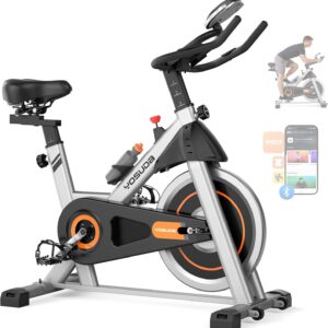 YOSUDA Exercise Bike, Brake Pad Stationary Bike for Home with Exclusive App, Magnetic Indoor Cycling Bike with 300 lb Weight Capacity, Low Noise, Tablet Holder and Fitness Courses for Weight Loss