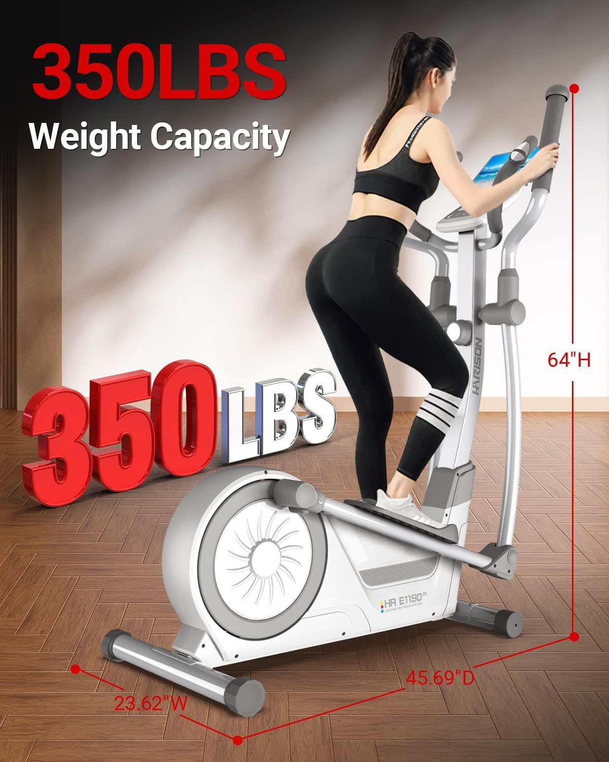HARISON Elliptical Machine for Home 350 LBS Capacity, Magnetic Elliptical Exercise Machine with 16-Level Resistance Control, Elliptical Trainer with HARISON Bluetooth - Image 6