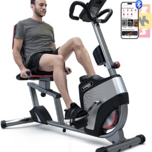 HARISON Pro Recumbent Exercise Bike 400 lbs Capacity, Magnetic Recumbent bike for Adult and Seniors, Recumbent Stationary bike for Home with Smart Bluetooth App, 2 in 1 LCD Monitor and Tablet Holder