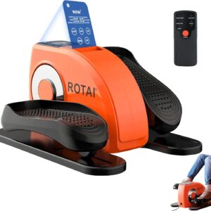 Under Desk Elliptical Machine for Seniors Rehab Electric Seated Leg Foot Pedal Exerciser Bike, Portable Trainer for Home & Office with Remote and LCD Monitor