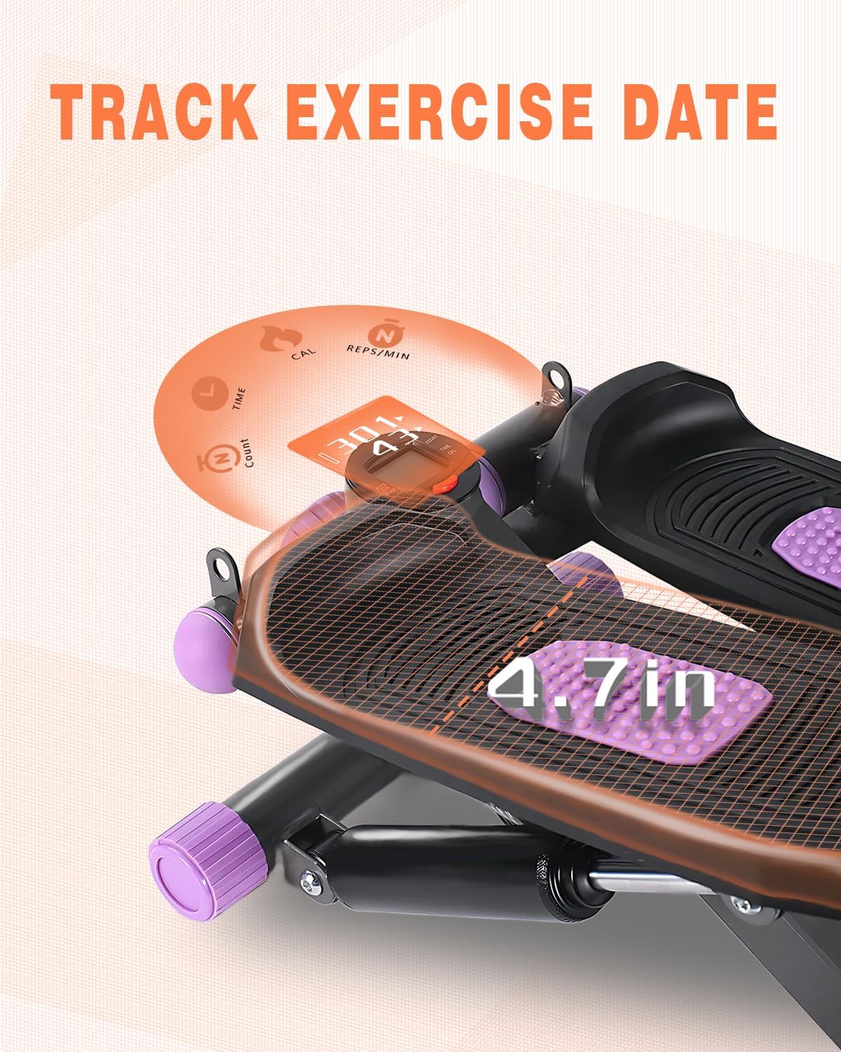 Steppers for Exercise at Home, Mini Stepper with Resistance Bands Portable Stair Stepper for Buttocks Lifting and Body Shaping - Image 7