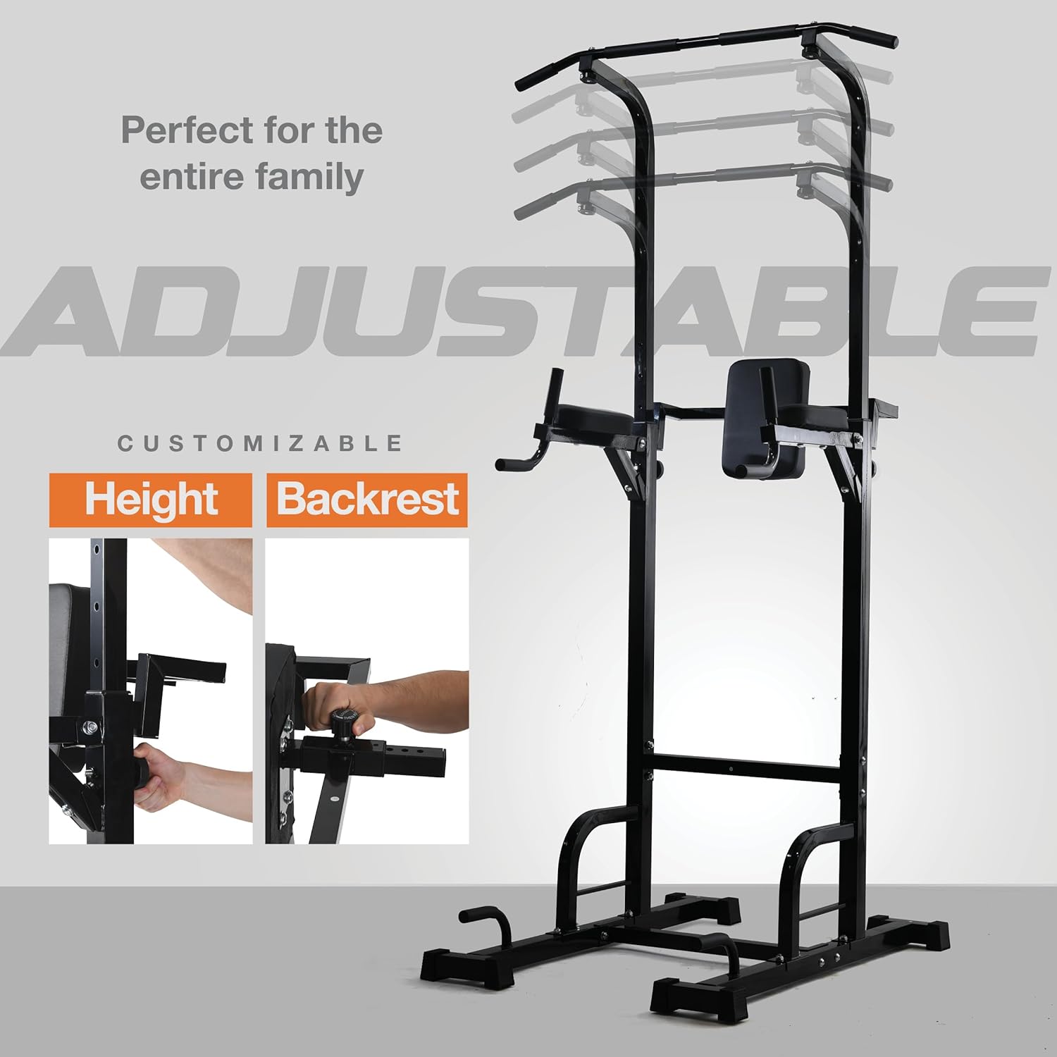Pull Up Bar Free Standing - Power Tower, Multi-Functional Pullup Dip Station, Calisthenics Equipment Station For Home Gym - 440LBS Capacity, Height Adjustable, Durable, Heavy-Duty Strength Training For Men & Women To Build Muscle. - Image 2