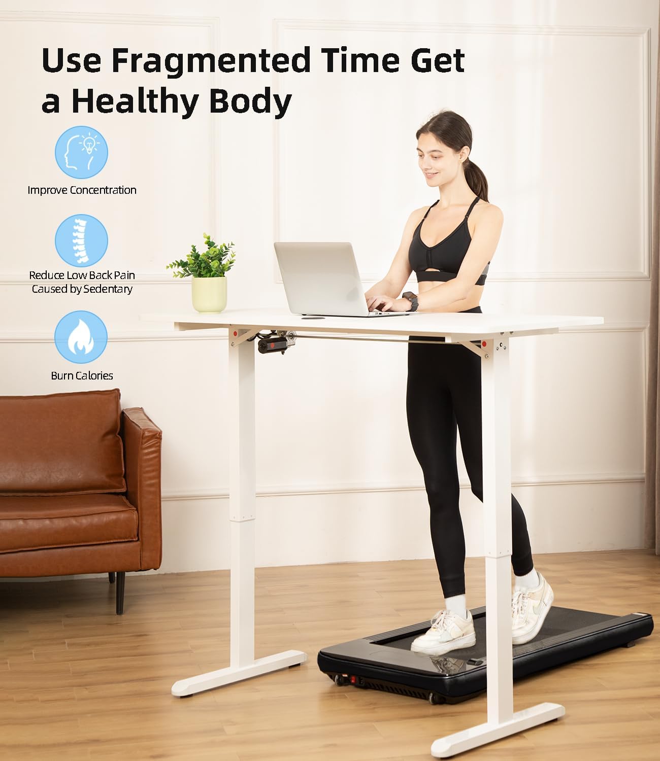 Walking Pad - Under Desk Treadmill for Home/Office, Portable with Remote Control LED Display - Ideal for Fitness Enthusiasts - Image 2