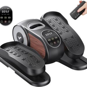 MERACH Under Desk Elliptical Machine, Ellipse Leg Exerciser as Seen on TV for Seniors with Remote Control & 12-Speeds, Quiet Portable Electric Seated Pedal Exerciser Machine for Home Office