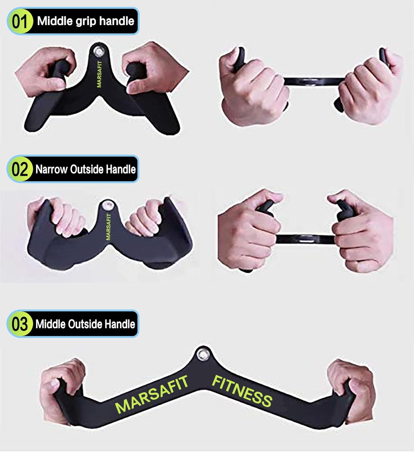 Home Gym Fitness Rowing T-bar V-bar Pulley Cable Machine Attachment, Bicep Curl Tricep Lat pulldown Bar Back Strength Training Handle Grips Lat Pull Down Bar for Seat Row Workout - Image 3
