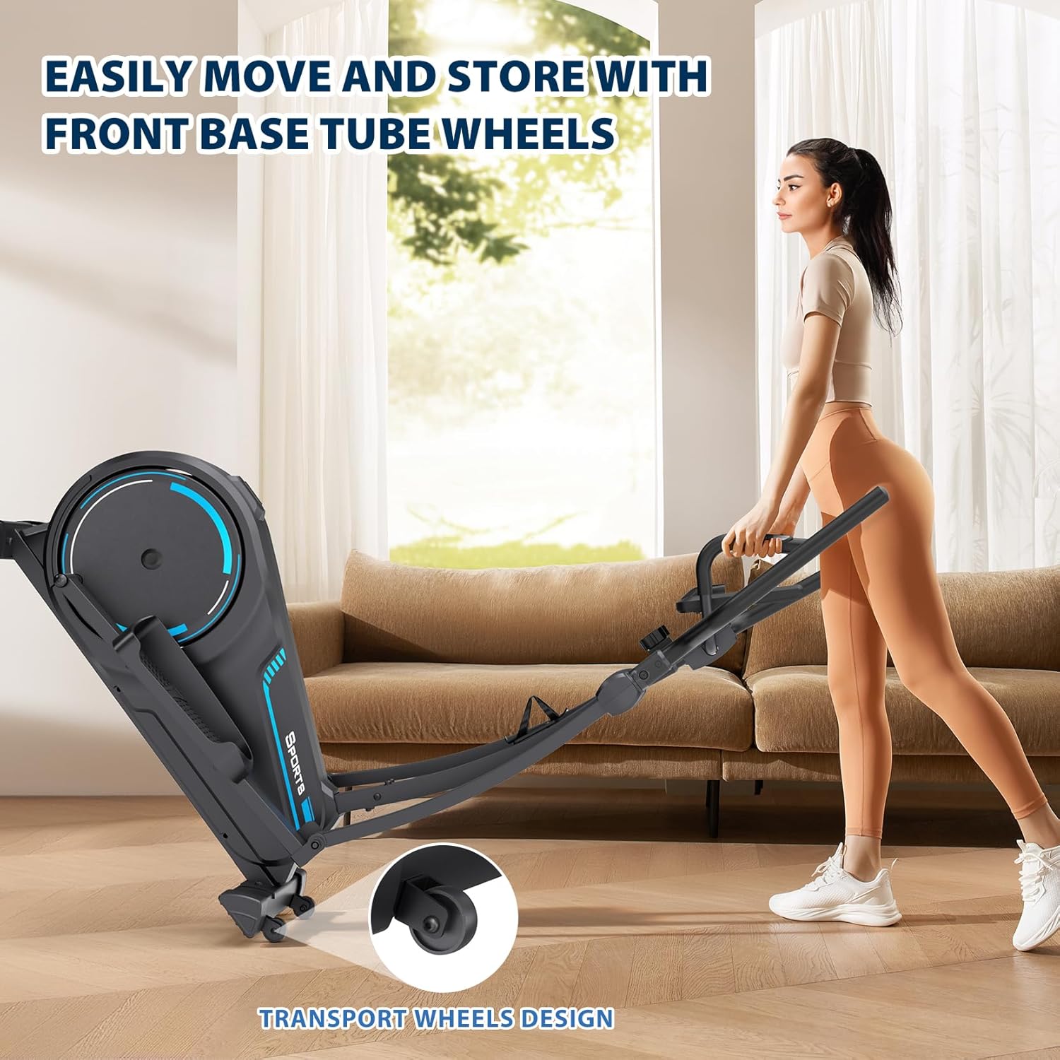 Dripex Elliptical Exercise Machine, Hyper-Quiet Magnetic Elliptical Machine for Home, Elliptical Training Machines with 16 Levels Resistance, 8KG Flywheel, Pulse Sensor, 15.3IN Stride - Image 8