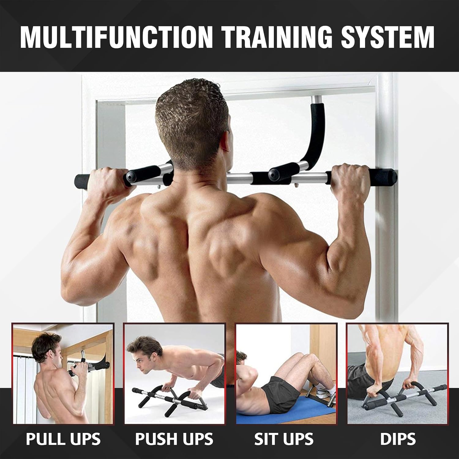 TOPOKO Upgrade Pull Up Bar for Doorway - Max Capacity 440 lbs, Portable Upper Body Workout Bar for Strength Training - Image 3