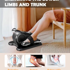Under Desk Elliptical Machine, Ellipse Leg Exerciser for Seniors with 12 Adjustable Speed, Quiet & Portable Electric Machine Seated Pedal Exerciser with Remote Control for Home