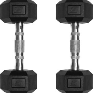 RitFit 5-650 LBS PVC Encased Hex Dumbbell Sets with Optional Rack for Home Gym, Hand weight with Chrome Handle for Strength Training, Workouts