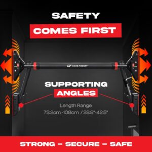 Pull Up Bar for doorway With Resistance Bands, No Screw Installation, Chin Up Bar for Upper Body Workout & Exercise, 29.9″-37.5″ Adjustable Width Locking Mechanism, Max weight Hold 880 lbs